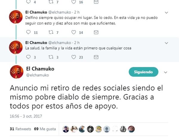 El Chamuko Colgo Los Cachos Y Dijo Adios A Sus Redes Sociales La Teja