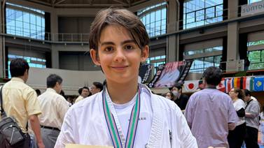 Niño tico de once años gana medalla en Karate en Japón, cuna de ese deporte